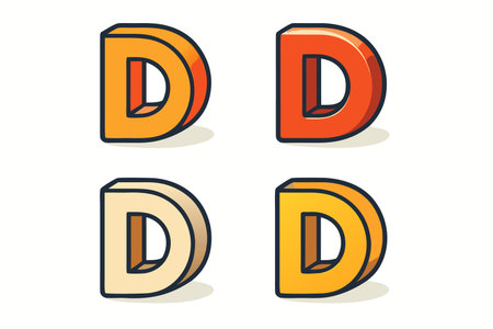 Set of letters D, D, O, D. Vector illustration.のイラスト素材