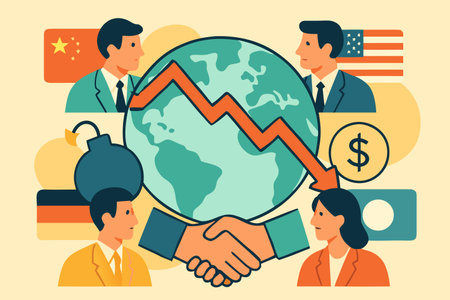 Business people shaking hands with each other. Flat style vector illustration.のイラスト素材