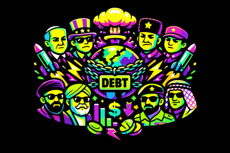 Vector illustration of a group of people around the world. Doodle style.
