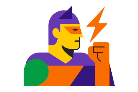 Vector illustration of a man in a  costume. Flat style.のイラスト素材