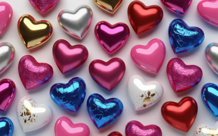 Valentine's day background with hearts. 3d illustration.の素材