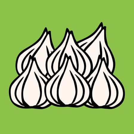 Vector design Simple illustration of Garlic suitable for logo designs, icons, stickers, mascots, t-shirtsのイラスト素材