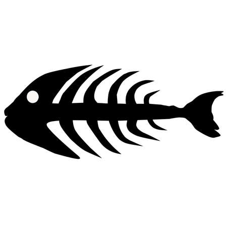 Simple illustration vector design of fish skeleton.のイラスト素材