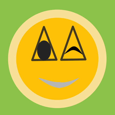 Vector illustration design. Blinking eye expression is suitable for designing logos, icons, mascots, brands, stickers, and t-shirts.のイラスト素材