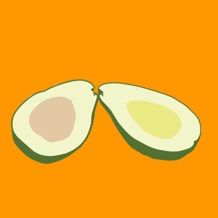 Simple vector illustration design of avocado .のイラスト素材