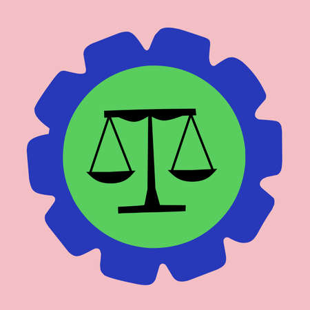 Simple illustration vector design of legal issues logo suitable for logo design, icons, strikers, brands, and t-shirt screen printingのイラスト素材