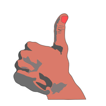 Simple illustration vector design of the thumb logo suitable for logo designs, icons, strikers, brands, and t-shirt screen printingのイラスト素材