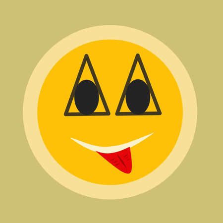 Vector simple illustration of mocking expression suitable for logos, icons, mascots, brands, and t-shirt screen printingのイラスト素材