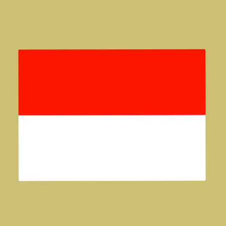 Vector design illustration of the Indonesian flag with a gold color background suitable for logo designs, icons, mascots and t-shirt screen printingのイラスト素材