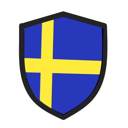 Sweden flag illustration vector design for  design, icon, mascot and t-shirt screen printingのイラスト素材