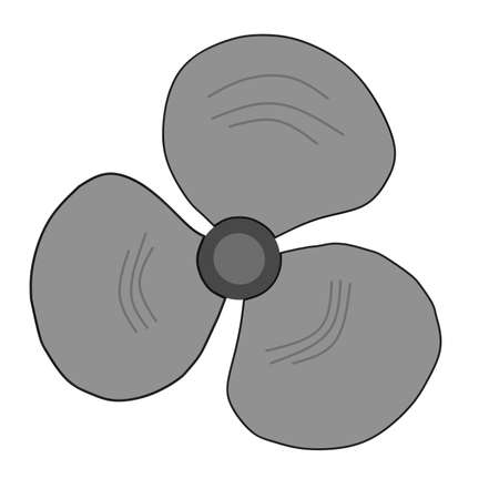 Simple illustration vector design of fan blades suitable for designs, icons, stickers, posters, mascots and t-shirtsのイラスト素材