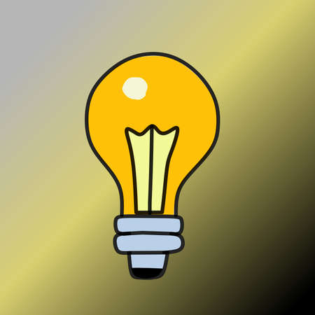 Simple illustration vector design of a bulb with gradient background suitable for logo, icon, mascot, sticker, poster and screen printing designのイラスト素材
