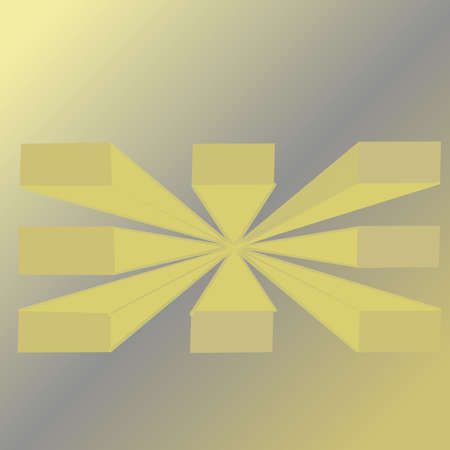 Simple three dimensional gold bar illustration vector design on golden color gradient backgroundのイラスト素材