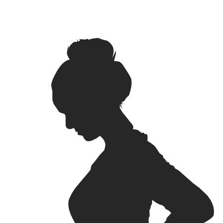 Simple vector illustration design of woman silhouette suitable for designs, logos, icons, mascots, stickers, backgrounds, wallpapers and screen printingのイラスト素材