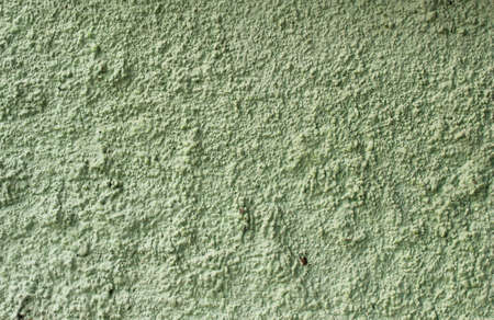 A photo of a light green rough plastered wall surface is suitable for use as a backdrop, or screen backgroundの写真素材