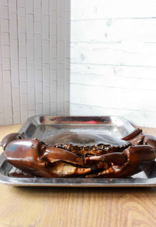 Photo of a mangrove crab that is about to be cleaned and prepared for cookingの写真素材