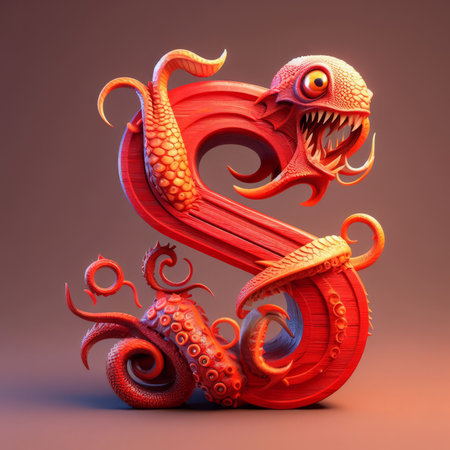 Chinese dragon. 3D rendering, 3d illustration. Red dragon.の素材