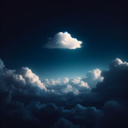 Dark and blue sky with clouds. Abstract background. 3d renderingの素材