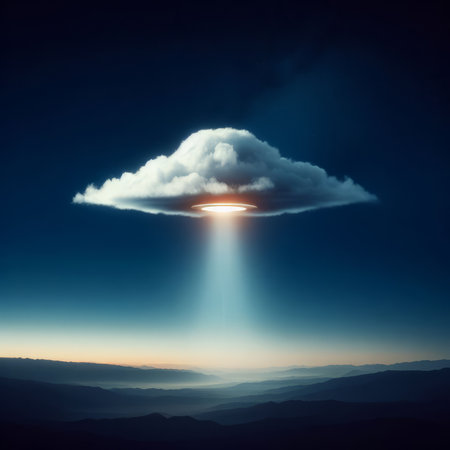 Clouds in the sky with ray of light. 3d renderingの素材