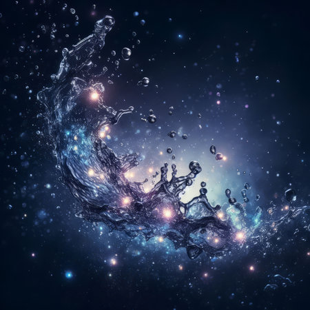 Water splash on a dark background. 3d rendering, 3d illustration.の素材