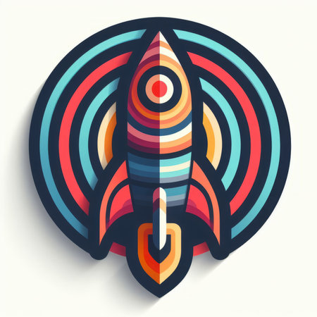 Rocket launch concept design. Vector illustration eps 10. Colorful rocket icon.の素材
