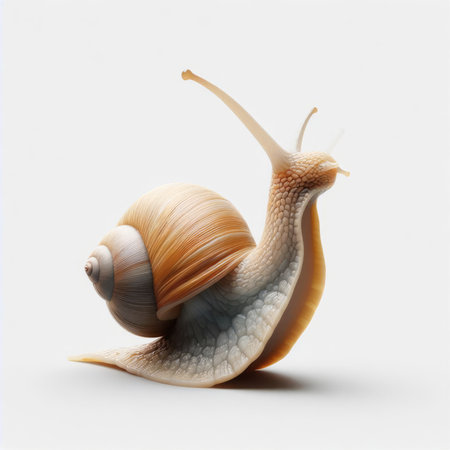 Snail on a white background. Isolated. 3D illustrationの素材