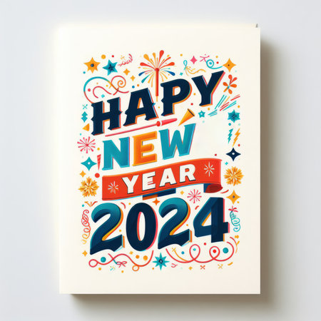 Happy New Year 2014 typographic design. Greeting card.の素材