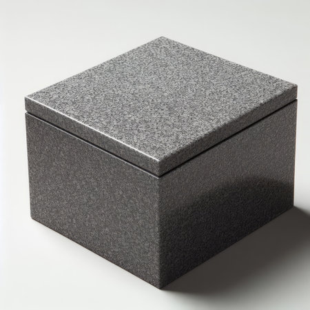 Gray box on a white background. 3d rendering, 3d illustration.の素材