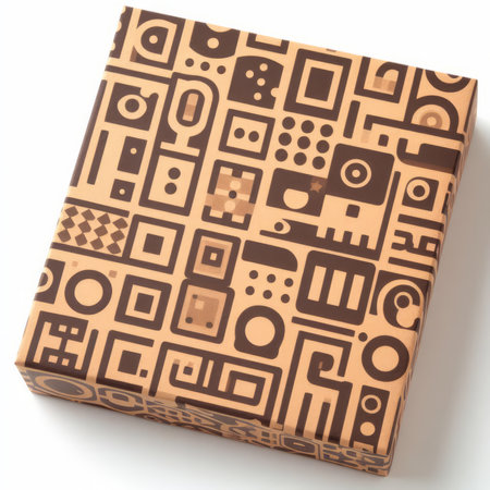 Gift box isolated on white background. 3D illustration. Vintage style.の素材