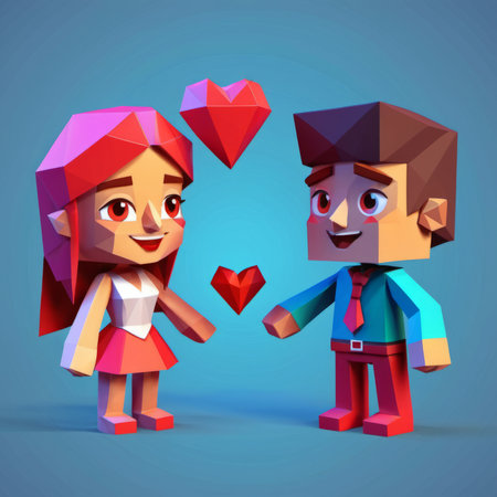 Couple in love. Valentine's Day. Cartoon characters. Vector illustrationの素材