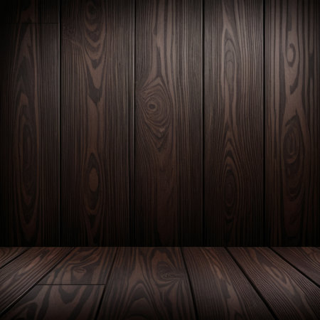 Wooden wall and floor as a background. Eps 10 vector file.の素材