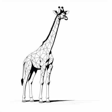 Giraffe. Polygonal giraffe. Vector illustration.の素材