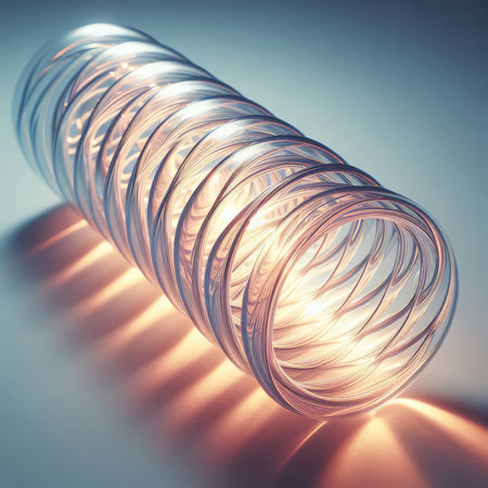 Silver metal springs on a light background. 3d rendering toned imageの素材