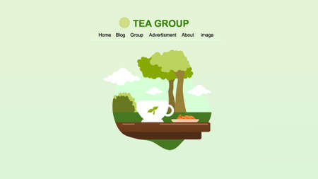 tea group landing pageのイラスト素材