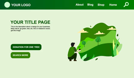 landing page ui design go green themeのイラスト素材