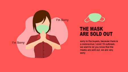 notification that the mask is sold outのイラスト素材
