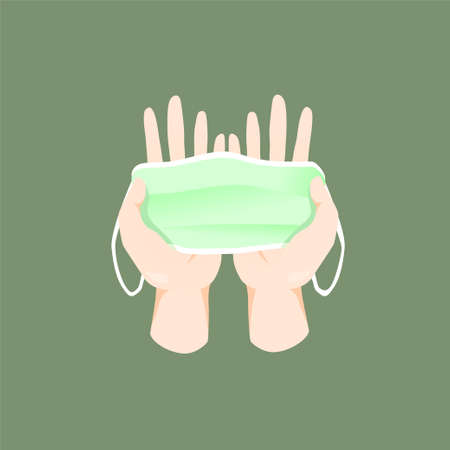 mask for prevent coronavirus flat vectorのイラスト素材