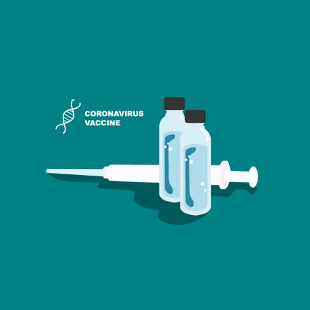 vaccine coronavirus flat illustrationのイラスト素材