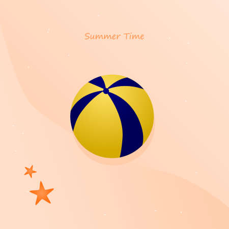 beach volley ball illustration vector for summer time, EPS layer include volley ball, sands background and textのイラスト素材