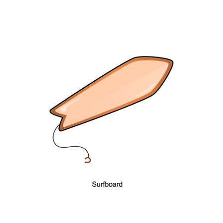 surfboard with outline flat illustration, I made an outline image for buyers who only want to buy images for the templateのイラスト素材