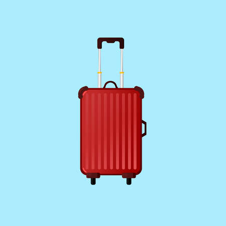 travel suitcase vector with red color, additional image include layer by layerのイラスト素材