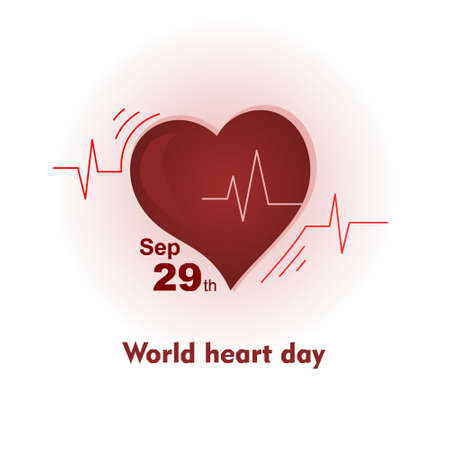 world heart day illustration vector for greeting 29 september international day.のイラスト素材