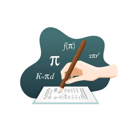 The International Day of Mathematics (IDM) illustration with PI formula concept.のイラスト素材