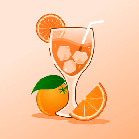 orange juice summer drink vector flat design, relevant for summer season designのイラスト素材