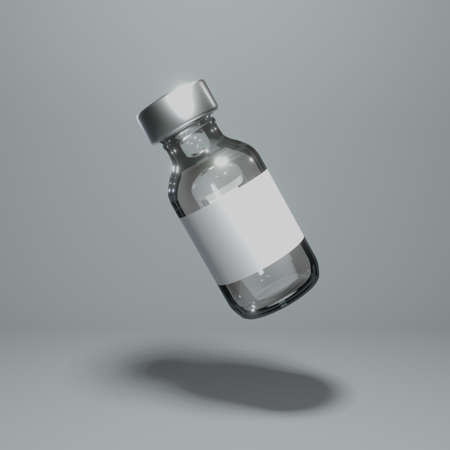 floating realistic vaccine bottle 3D illustration design suitable for making a mockupの写真素材