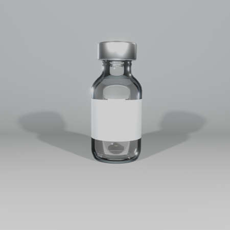 realistic vaccine bottle 3D illustration design suitable for making a mockupの写真素材