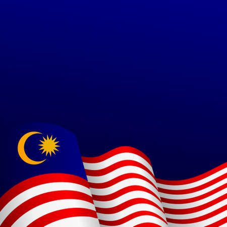 malaysia independence day flat vector poster backgroundのイラスト素材