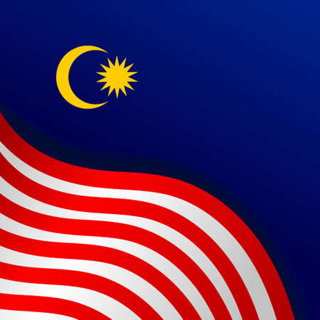 malaysia independence day flat vector poster backgroundのイラスト素材