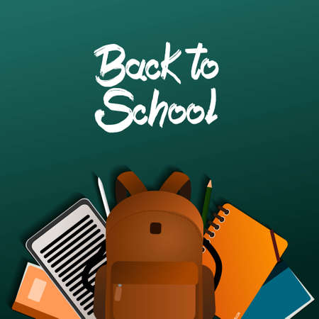 back to school vector illustration with many tool of studyのイラスト素材