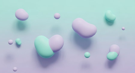 3d rendering of abstract fluid shapes in pastel colors. Abstract background.の素材